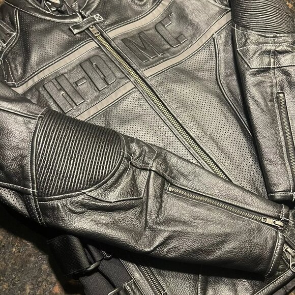 Authentic Harley Davidson Men S.W.A.T. HDMC Black Leather Jacket 3XL NWOT - Picture 7 of 14